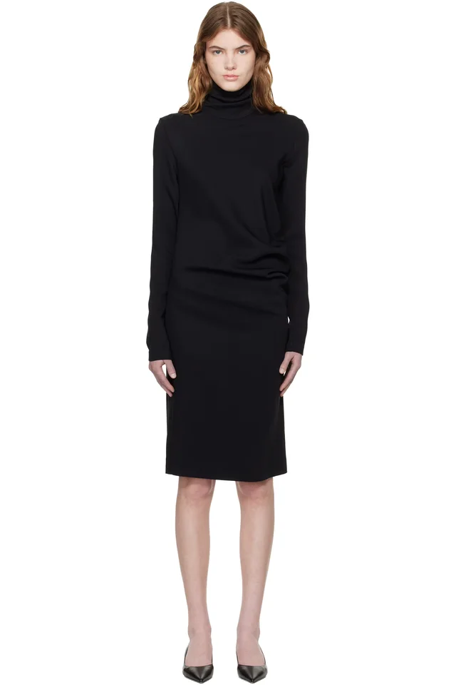 TOTEME Black Twist Minidress, image 1 of 1 from SSENSE