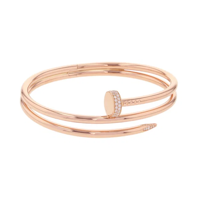 Cartier Juste Un Clou Bracelet Double Diamond Size 19N6708419/N6708400 18K Pink Gold in Pink from GALLERY RARE