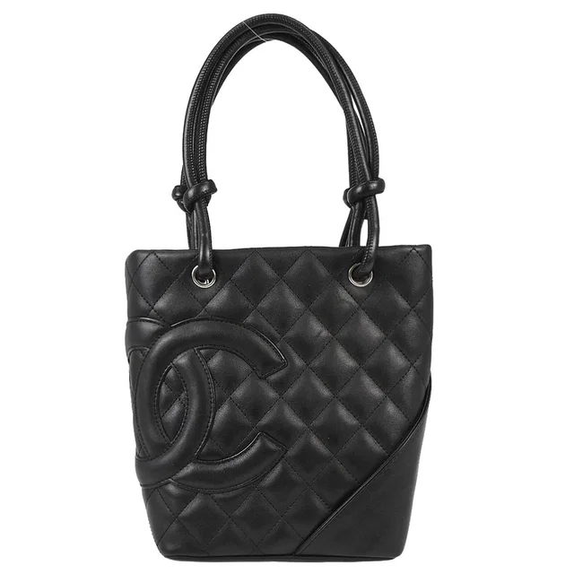 Chanel 2005-2006 Black Calfskin Cambon Ligne Tote Handbag in Black Calfskin from AMORE Vintage Tokyo