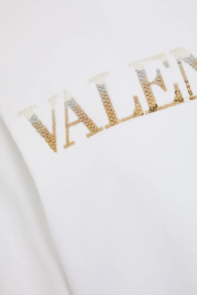 Valentino Garavani Sequin-Embellished French Cotton-Blend Terry Hoodie in White, photo 4 of 4 from THE OUTNET