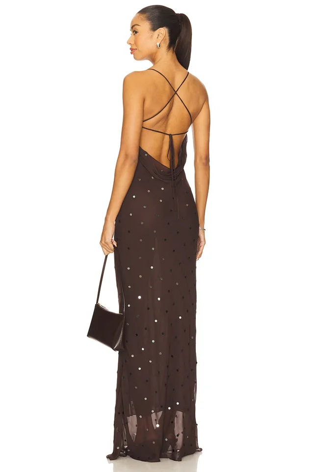 Bec + Bridge Arielle Slip Maxi Dress in Dark Chocolate, photo 4 of 5 from REVOLVE (Canada)