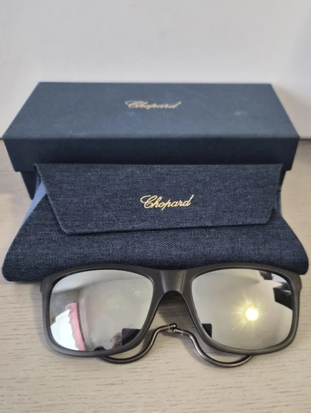 Chopard Sunglasses With Silver Mirror Size 57 In Box And Case in black|gray|silver from Poshmark