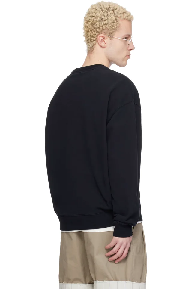 Maison Kitsuné Black 'Café Kitsuné' Relax Sweatshirt, photo 3 of 4 from SSENSE