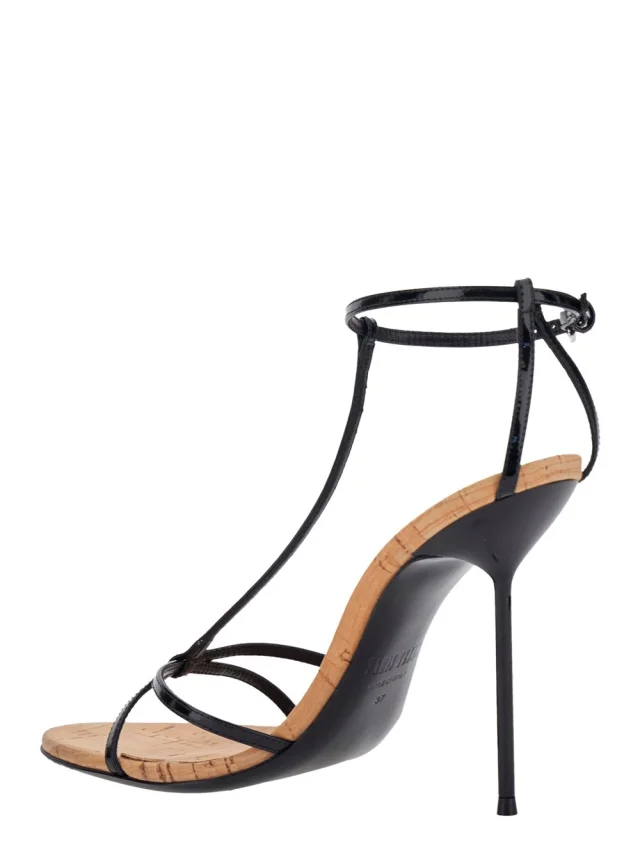 PARIS TEXAS 'Lidia' Black High Heel Sandals with Adjustable Strap in Leather Women in Black 100% Calf, photo 5 of 8 from Gaudenzi Boutique