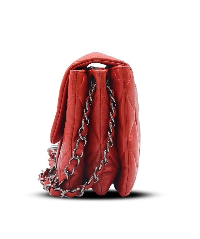 Chanel Quilted Lambskin Flap Red in Red Lambskin from Luxury Promise, photo 4 of 11