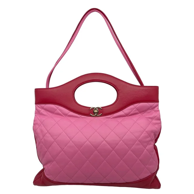 Chanel Large 31 Shopping Calfskin Leather Shoulder Bag Pink in Pink Calfskin from Dallas Designer Handbags