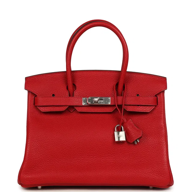 Hermès Birkin 30 Rouge Casaque Togo Palladium Hardware in Red Togo leather from Madison Avenue Couture