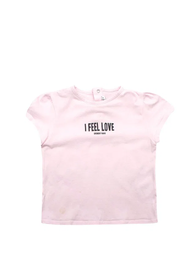 Givenchy Kids Pink 'I Feel Love' T-Shirt in Pink from HEWI