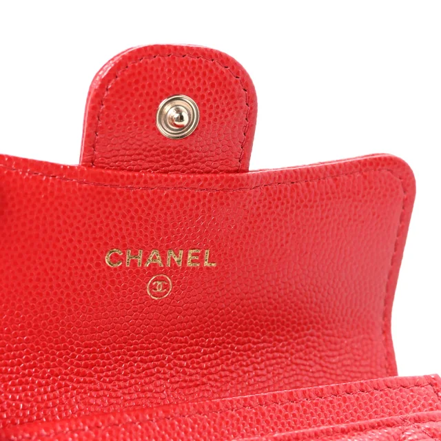 Chanel Caviar Quilted Flap Card Holder Wallet Red in Red Caviar leather from FASHIONPHILE, photo 6 of 9