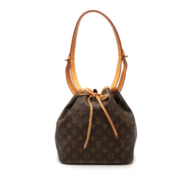 Brown Louis Vuitton Monogram Petit Noe Bucket Bag in Brown Coated canvas from Designer Revival, photo 1 of 1
