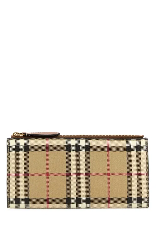 Burberry Bifold Wallet — Brown Polyurethane Polyester Cotton in Brown Canvas from HEWI