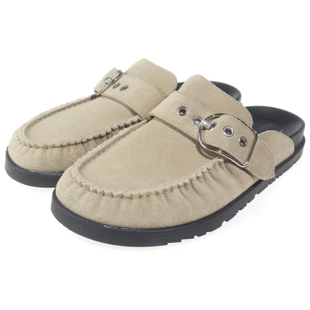 Hermès Vo Velour Leather Sandals Beige in Beige Leather from The Reluxe