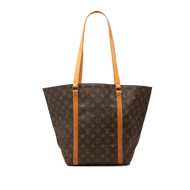 Brown Louis Vuitton Monogram Sac Shopping Tote Bag in Brown Coated canvas from Designer Revival