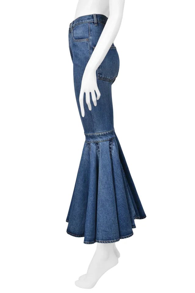 Alaïa Blue Denim Ultra Flare Jeans in Blue Denim from Resurrection Vintage, photo 7 of 8