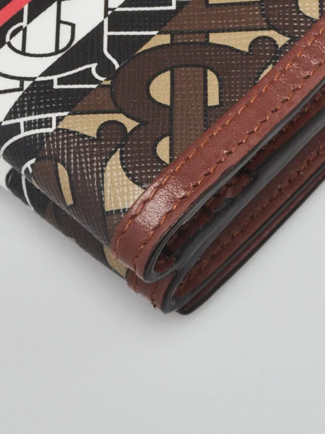 Burberry Brown/Black Monogram Coated Canvas TB Compact Wallet in Black Coated canvas from Yoogis, photo 4 of 9