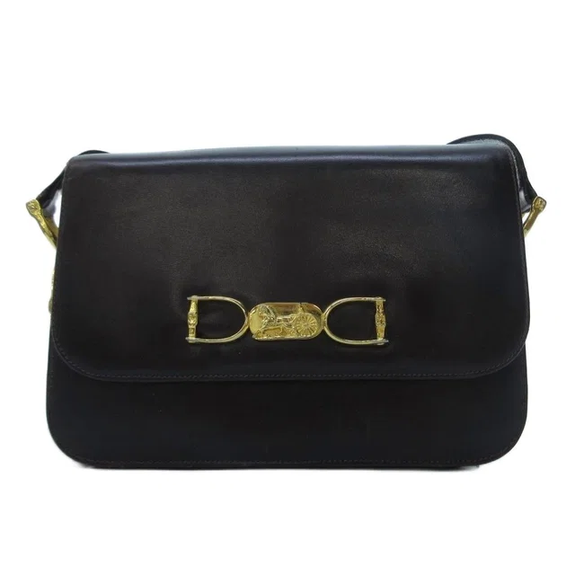 Celine Shoulder Bag Carriage Brown in Brown Leather from The Reluxe