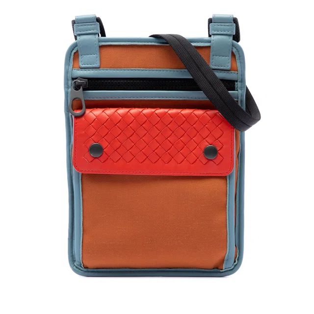Multi Bottega Veneta Nappa Intrecciato Trimmed Nylon High Tech Crossbody in Nappa leather from Designer Revival
