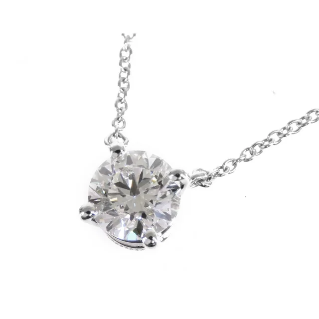 Tiffany & Co. Solitaire Diamond Pendant Platinum Necklace from The Reluxe