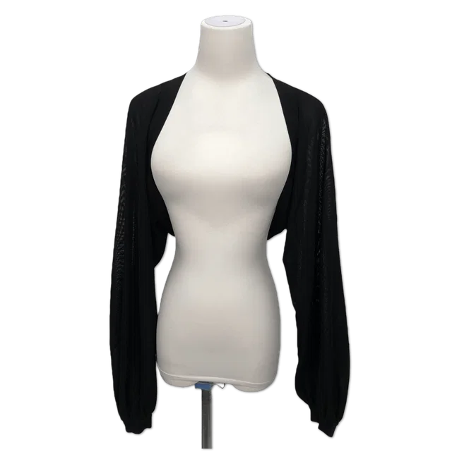 Chanel Black Sheer Open Front Shrug Cardigan size 34 in Black from Luxury Promise