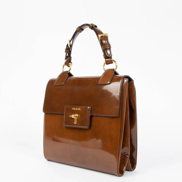 Prada Spazzolato Top Handle in Brown Leather from Labellov, photo 3 of 3