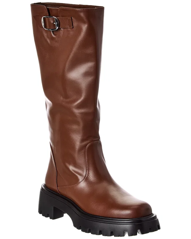 Stuart Weitzman Emerson Buckle Leather Knee-Boot, image 1 of 1 from Rue La La