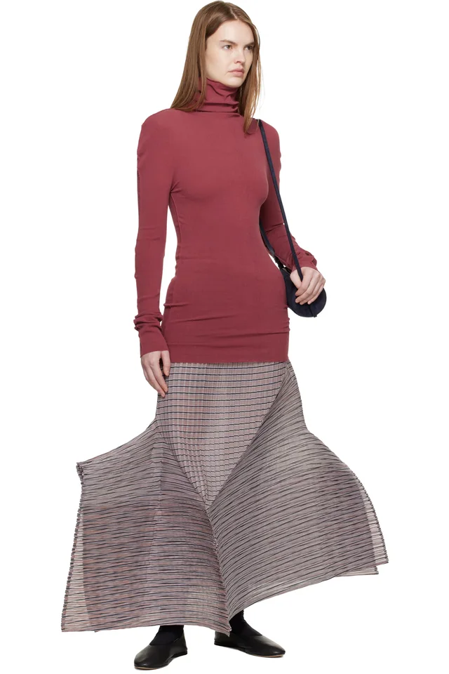 ISSEY MIYAKE Brown December Cotton Baguette Turtleneck, photo 4 of 4 from SSENSE