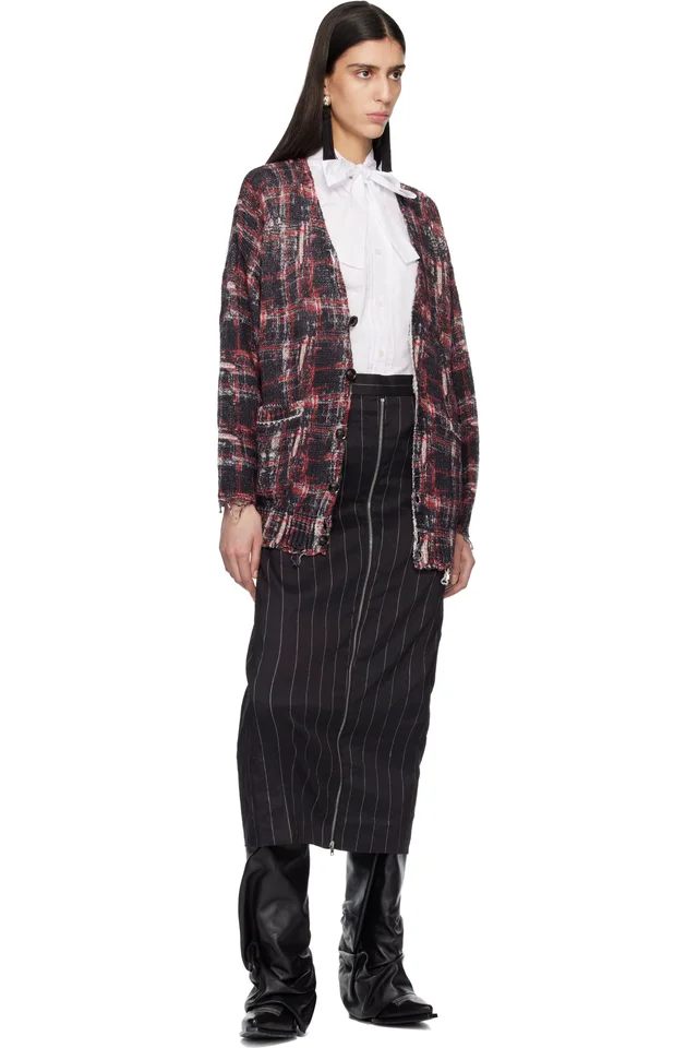 R13 Black & Red Printed Oversized Cardigan, photo 4 of 4 from SSENSE