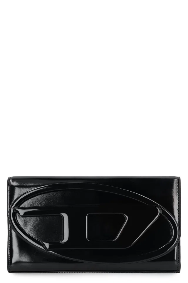 Diesel Cowhide Leather Wallet On Chain — Black Cow Hide in Black Leather from HEWI