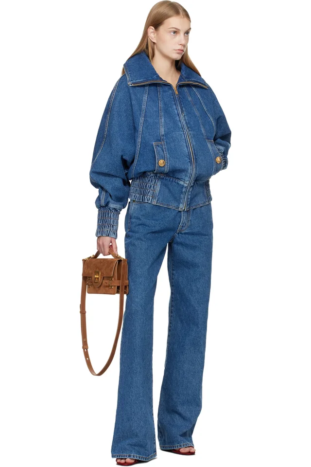 BALMAIN Blue Straight-Leg Jeans, photo 4 of 4 from SSENSE