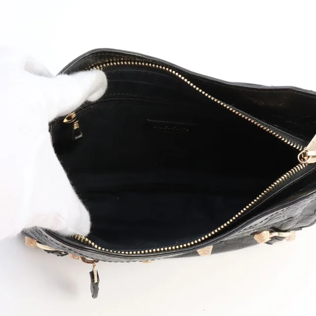 Balenciaga The Hip Shoulder Bag Black in Black Leather from VINTAGE QOO TOKYO, photo 5 of 10