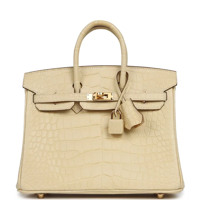 Hermès Birkin 25 Vanille Matte Alligator Gold Hardware in Crocodile from Madison Avenue Couture