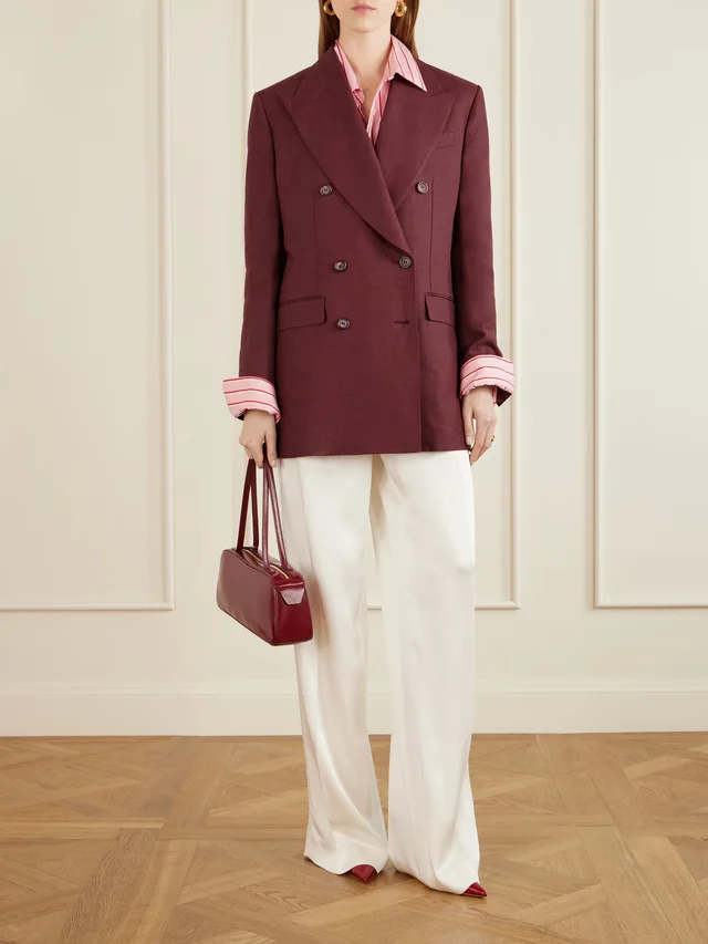 DOLCE&GABBANA Double-breasted oversized linen blazer in Red, photo 2 of 2 from NET-A-PORTER (Canada)