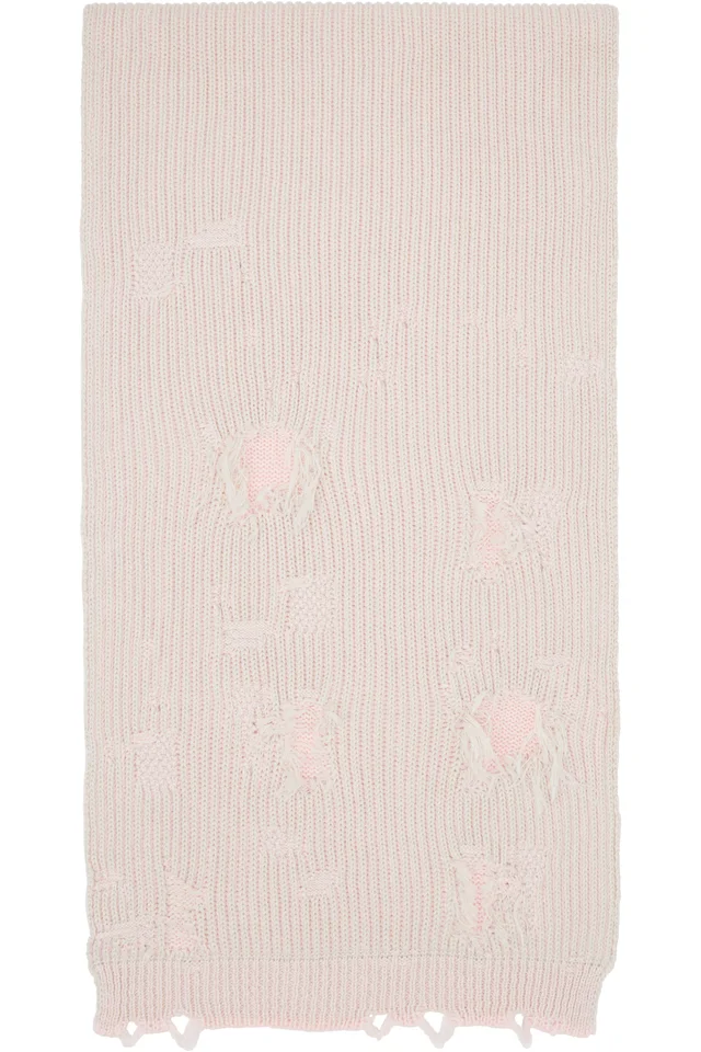 MM6 Maison Margiela Gray & Pink Amended Optical Ribs Scarf, photo 2 of 3 from SSENSE