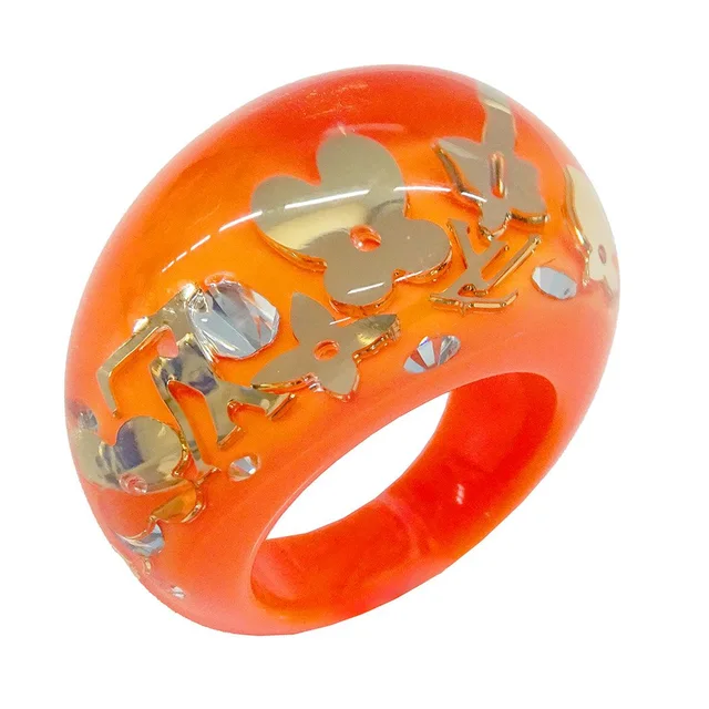 Louis Vuitton Ring Resin Bague Ankle John Orange M Bulky Vitamins in Orange Resin from The Reluxe