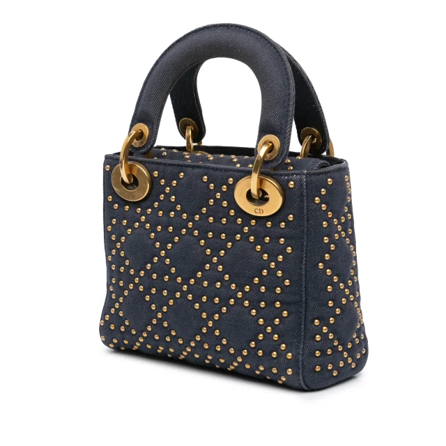 Dior Mini Denim Cannage Studded Supple Lady in Denim from HEWI, photo 2 of 6