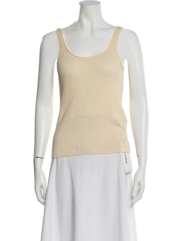 Acne Studios Linen Scoop Neck Top from The RealReal