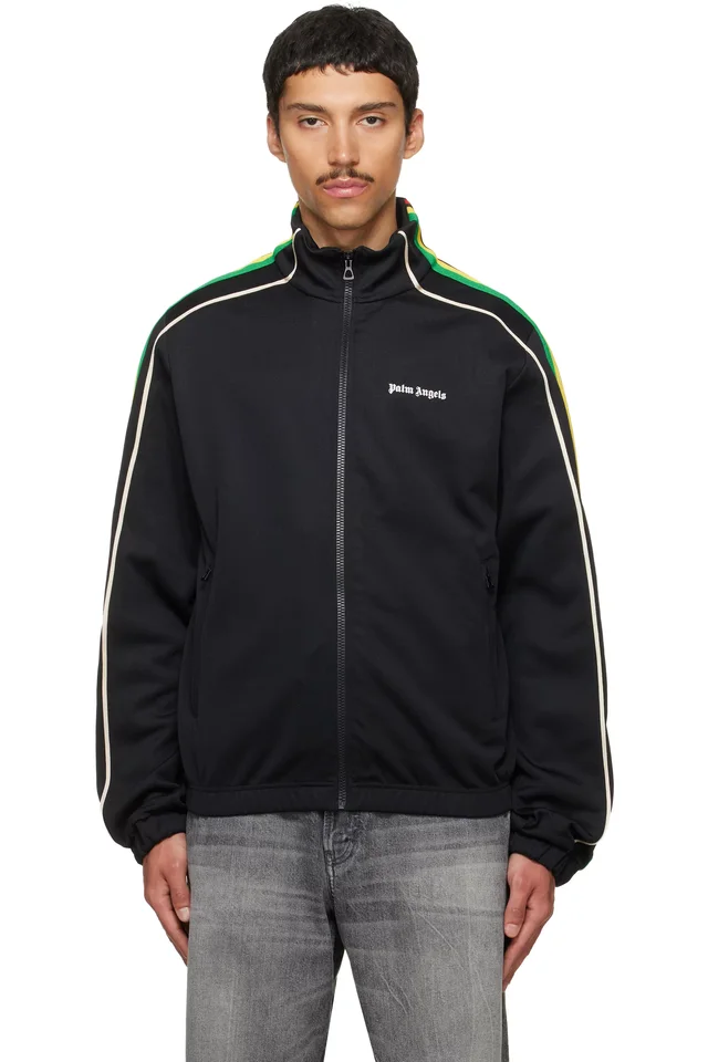 Black Classic Logo Vintage Track Jacket