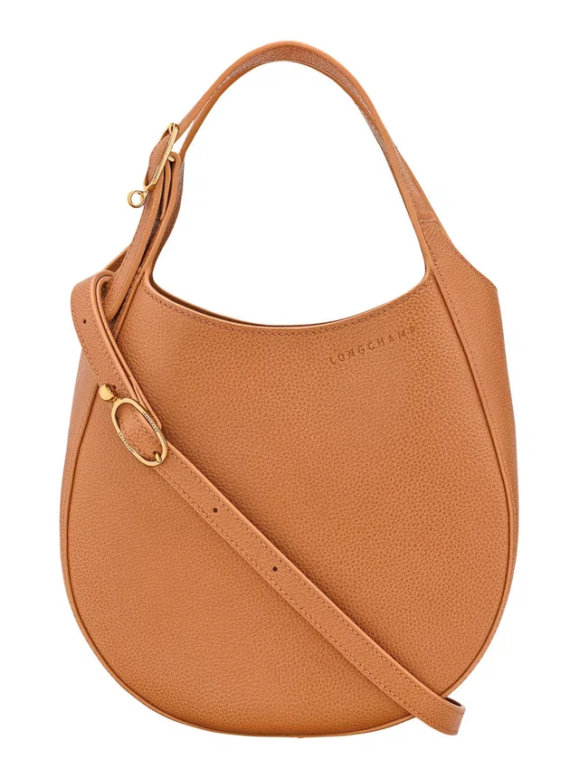 Longchamp Pebbled Leather Shoulder Bag — Brown in Brown Leather from HEWI