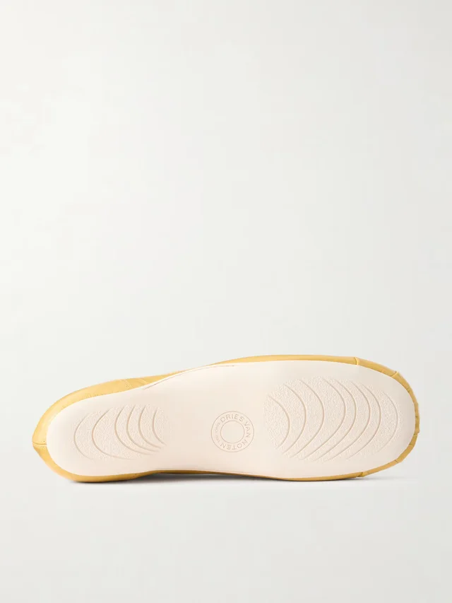 DRIES VAN NOTEN Leather sneakers in yellow 80% Leather 20% Various Materials, photo 6 of 6 from NET-A-PORTER (Canada)