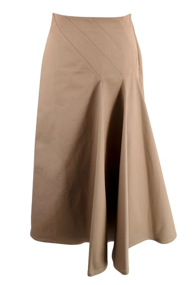Dior beige cotton twill asymmetric skirt in Beige Silk from HEWI