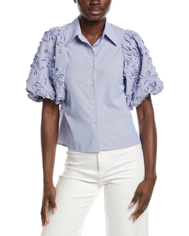 Gracia Ribbon Balloon Sleeve Blouse, image 1 of 1 from Gilt