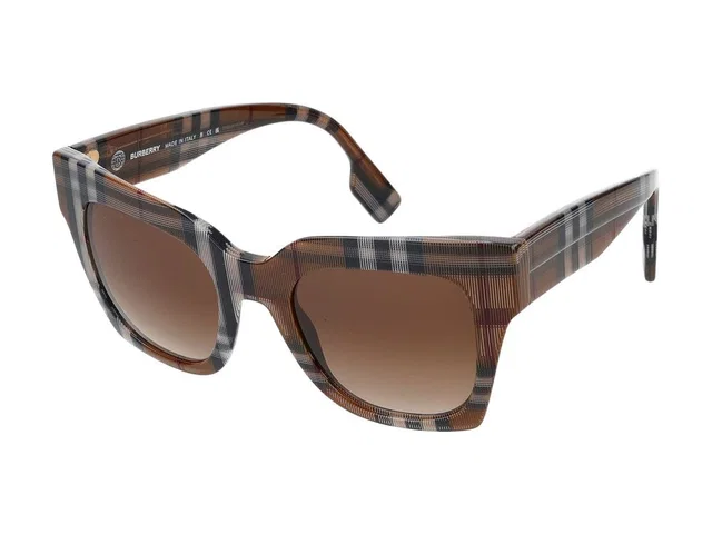 Burberry 0be4364 Check-Pattern Acetate Sunglasses — Brown in Brown Woven leather from HEWI