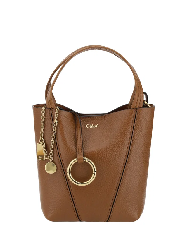 Chloé Spin Shoulder Bag — Brown Calf Leather Bos Taurus in Brown Calfskin from HEWI