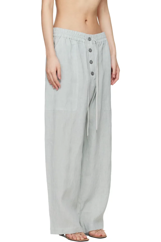 Studio Nicholson Green Attis Trousers, photo 2 of 4 from SSENSE