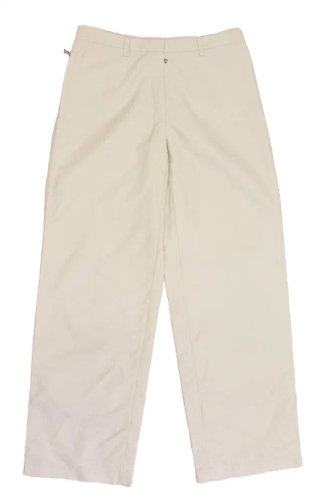 Prada Wide-Leg Gabardine Trousers Beige Size: 14 in Beige Cotton from Oxfam Online Shop