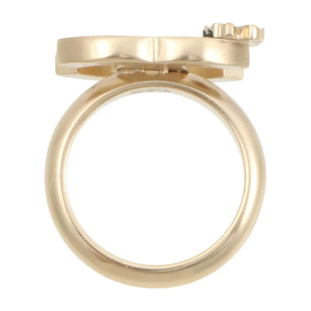 Chanel 2012 Clover CC Mark Ring #50 Gold/Black in Black from VINTAGE QOO TOKYO, photo 2 of 5