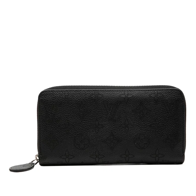 Black Louis Vuitton Monogram Mahina Zippy Long Wallet in Black Leather from Designer Revival