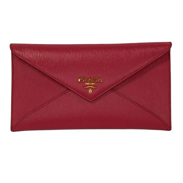 Prada Wallet Pink Document Letter Leather in Pink Leather from The Reluxe