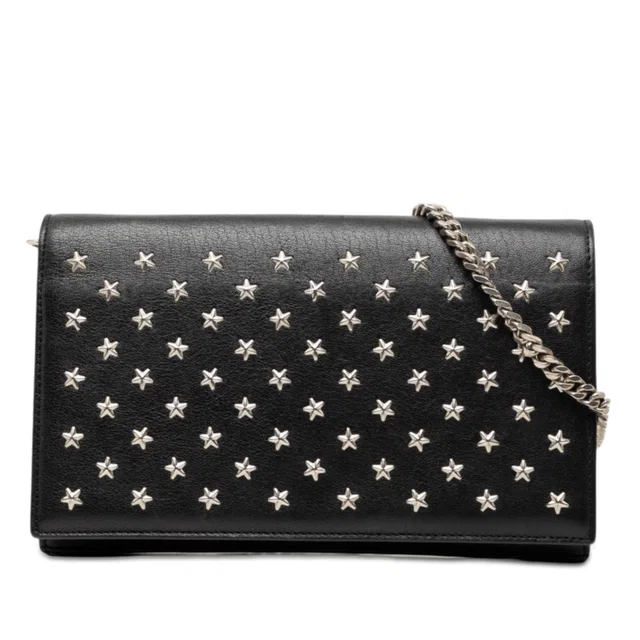 Black Saint Laurent Calfskin Star Studded Kate Wallet On Chain Crossbody Bag in Black Calfskin from Designer Revival
