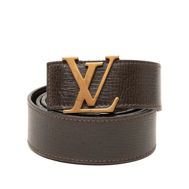 Brown Louis Vuitton Calfskin Initiales Reversible Belt in Brown Calfskin from Designer Revival